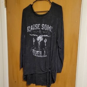 Torrid Raise Some Hell Acid Washed Knit Top